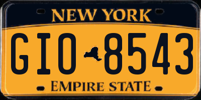 NY license plate GIO8543