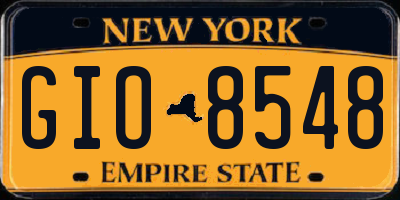 NY license plate GIO8548