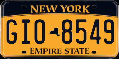 NY license plate GIO8549