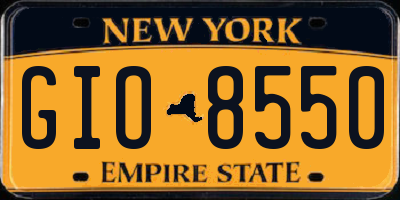 NY license plate GIO8550