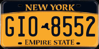 NY license plate GIO8552