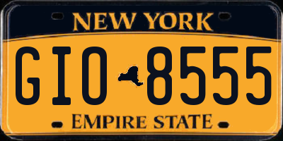 NY license plate GIO8555