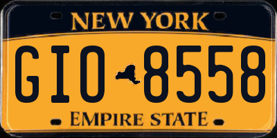 NY license plate GIO8558