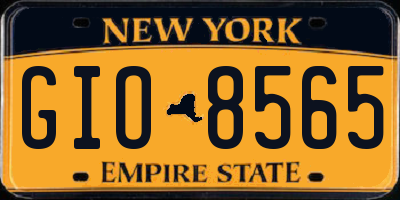 NY license plate GIO8565