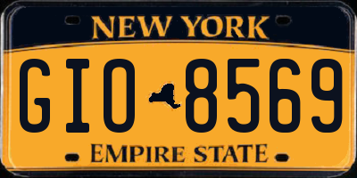 NY license plate GIO8569
