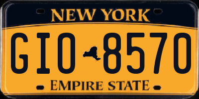 NY license plate GIO8570