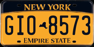 NY license plate GIO8573
