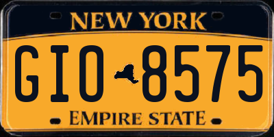 NY license plate GIO8575