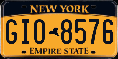 NY license plate GIO8576