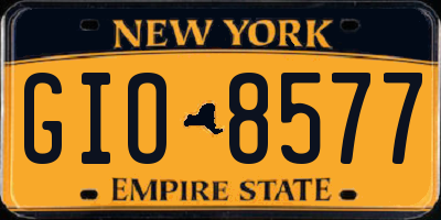 NY license plate GIO8577