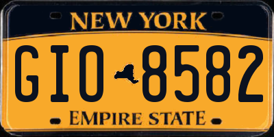 NY license plate GIO8582