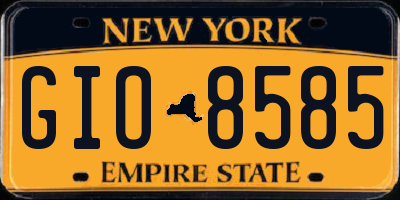 NY license plate GIO8585