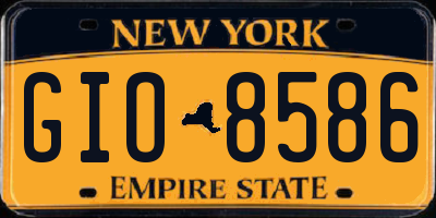 NY license plate GIO8586