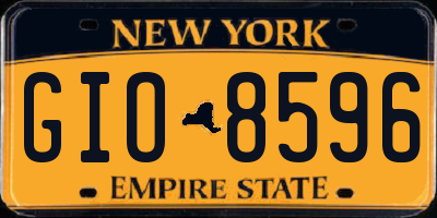NY license plate GIO8596