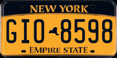 NY license plate GIO8598