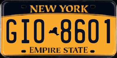 NY license plate GIO8601