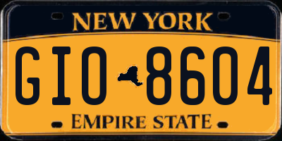 NY license plate GIO8604
