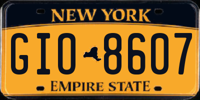 NY license plate GIO8607