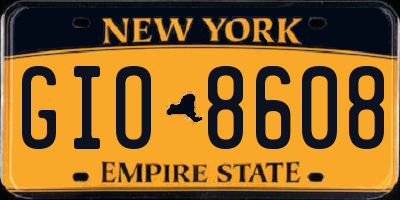 NY license plate GIO8608