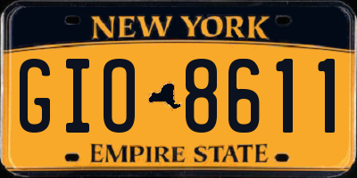 NY license plate GIO8611