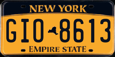 NY license plate GIO8613