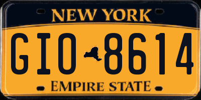NY license plate GIO8614