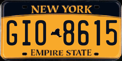 NY license plate GIO8615