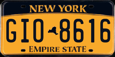 NY license plate GIO8616