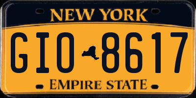 NY license plate GIO8617