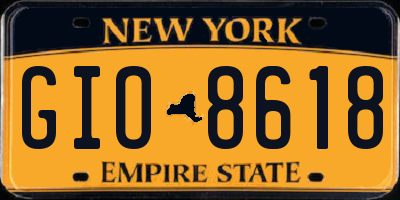 NY license plate GIO8618