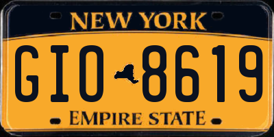 NY license plate GIO8619