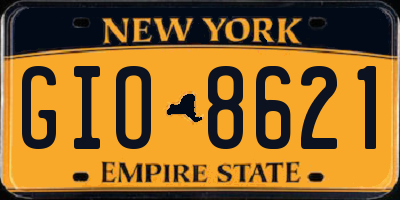 NY license plate GIO8621