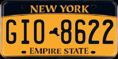 NY license plate GIO8622