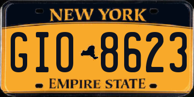 NY license plate GIO8623