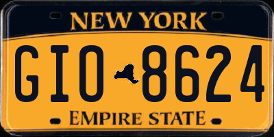 NY license plate GIO8624