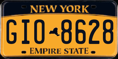 NY license plate GIO8628