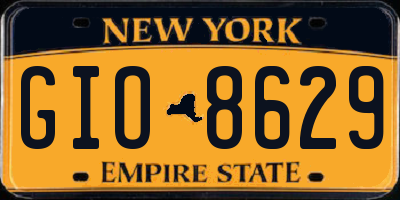 NY license plate GIO8629