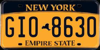 NY license plate GIO8630