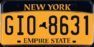 NY license plate GIO8631