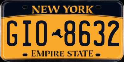 NY license plate GIO8632
