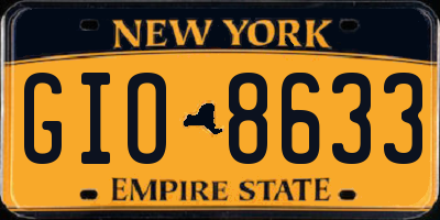 NY license plate GIO8633