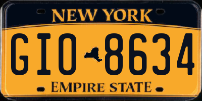 NY license plate GIO8634