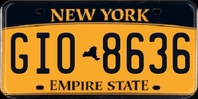 NY license plate GIO8636