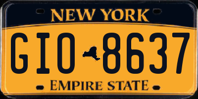 NY license plate GIO8637