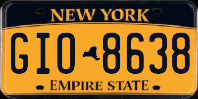 NY license plate GIO8638