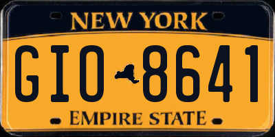 NY license plate GIO8641