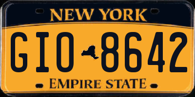 NY license plate GIO8642