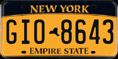 NY license plate GIO8643