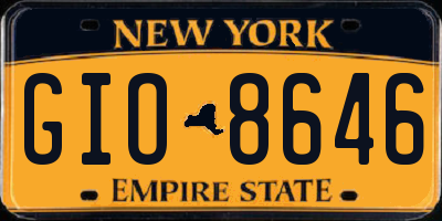NY license plate GIO8646