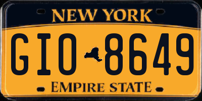 NY license plate GIO8649